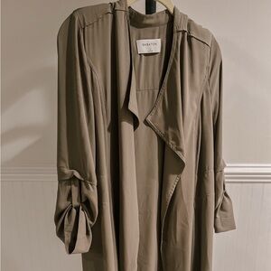 Babaton Taupe Lightweight Draped Trench Coat from Aritzia